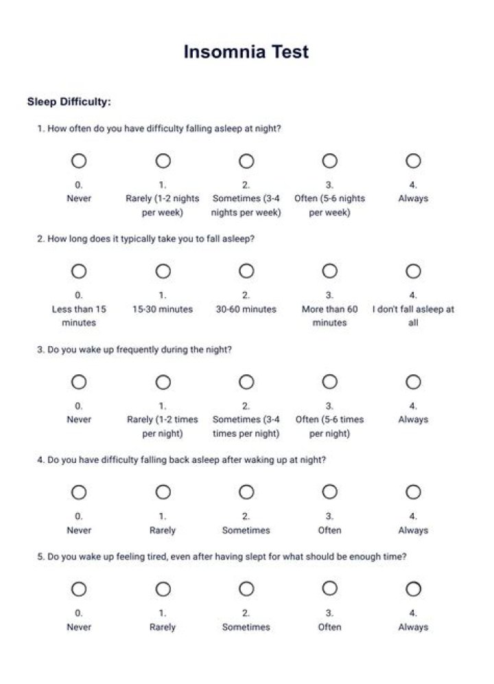 Do you have insomnia test?